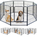 Enclos pour Chiens, Parc à Chiens pour Cour, Enclos Intérieur et Extérieur Portable, Clôture pour Chiens, Parc pour Chiens de Grande/Moyenne/Petite Taille, Enclos Métallique Pliable avec Portes (8 Panneaux, 32" H)